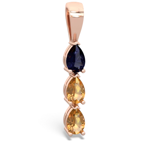 Sapphire Genuine Sapphire with Genuine Citrine and Lab Created Ruby Three Stone pendant Pendant