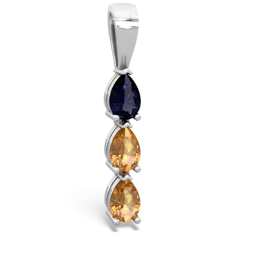 sapphire-citrine three stone pendant