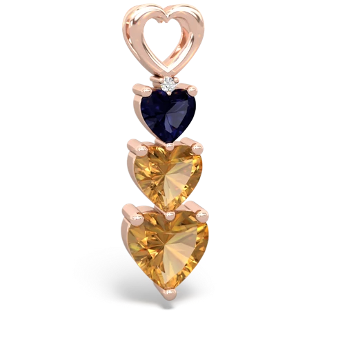 sapphire-citrine three stone pendant