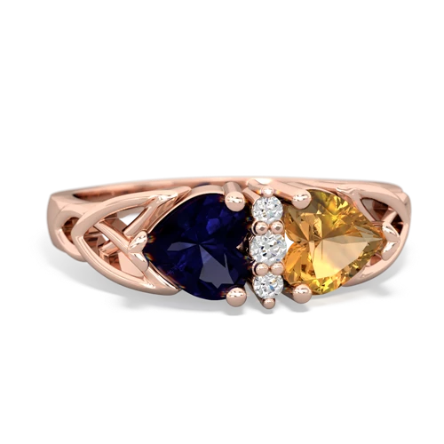 sapphire-citrine celtic ring