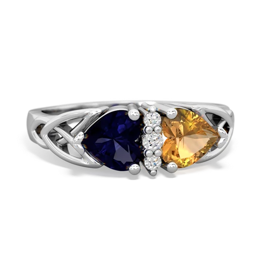 sapphire-citrine celtic ring