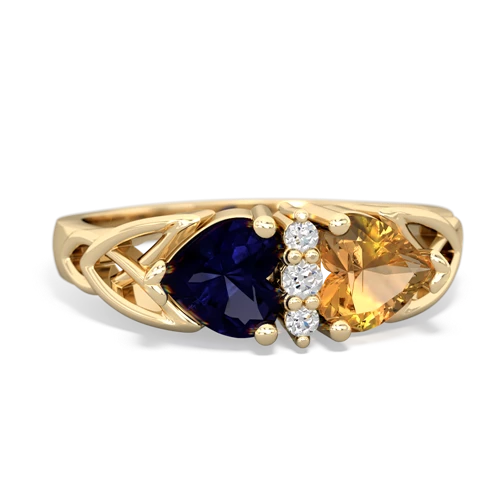 sapphire-citrine celtic ring