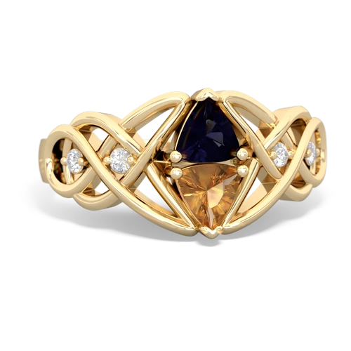 sapphire-citrine celtic knot ring
