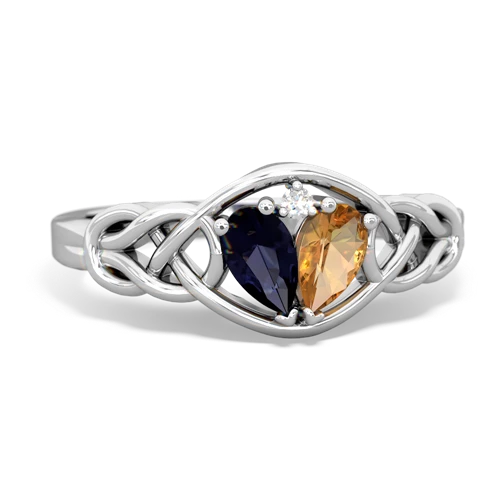 sapphire-citrine celtic knot ring