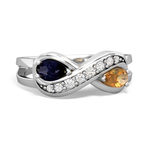 sapphire-citrine diamond infinity ring