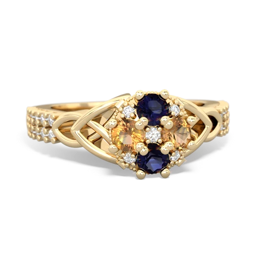 sapphire-citrine engagement ring