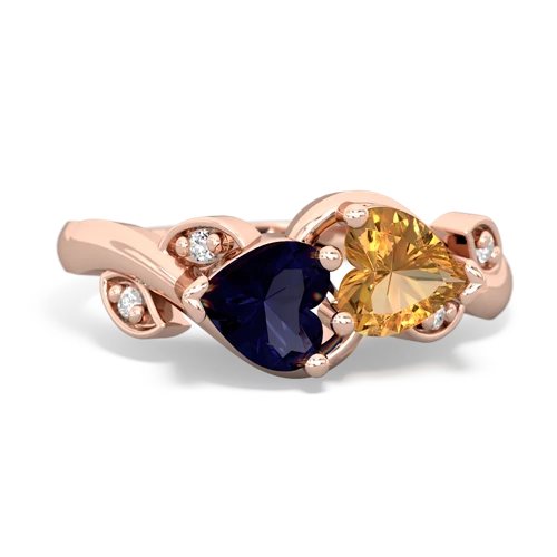 sapphire-citrine floral keepsake ring