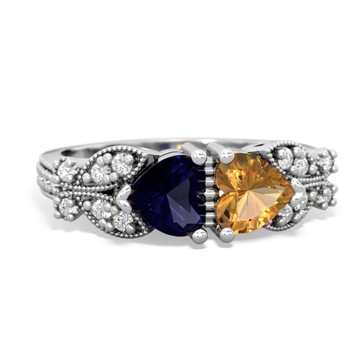 sapphire-citrine keepsake butterfly ring