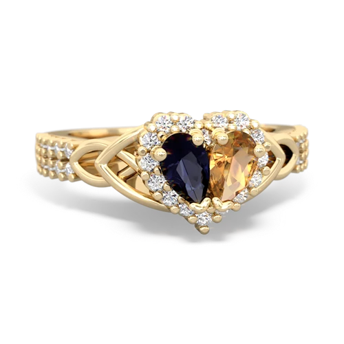 sapphire-citrine keepsake engagement ring