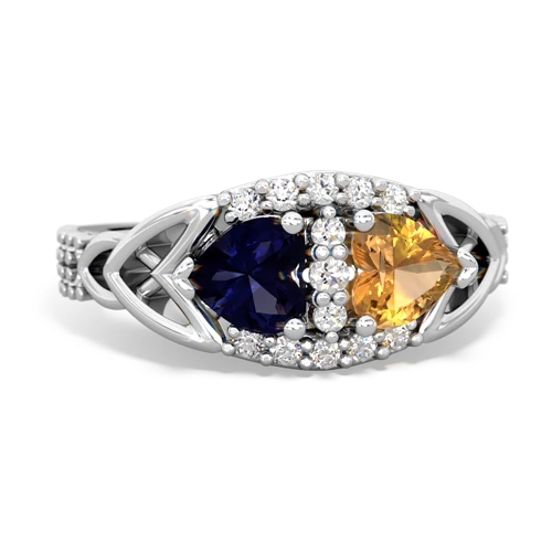 sapphire-citrine keepsake engagement ring