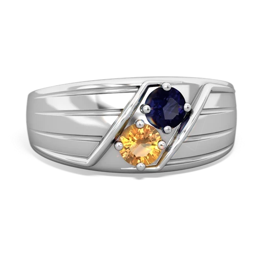 sapphire-citrine mens ring