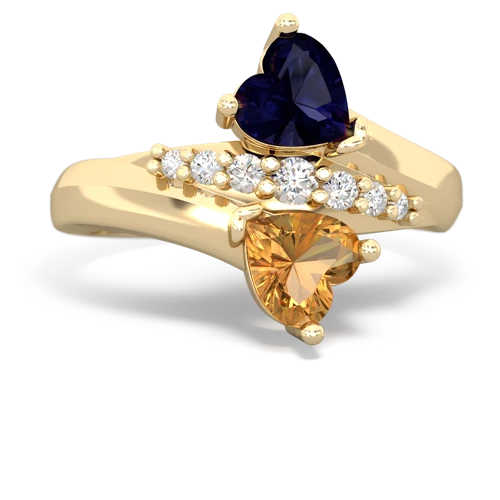 sapphire-citrine modern ring