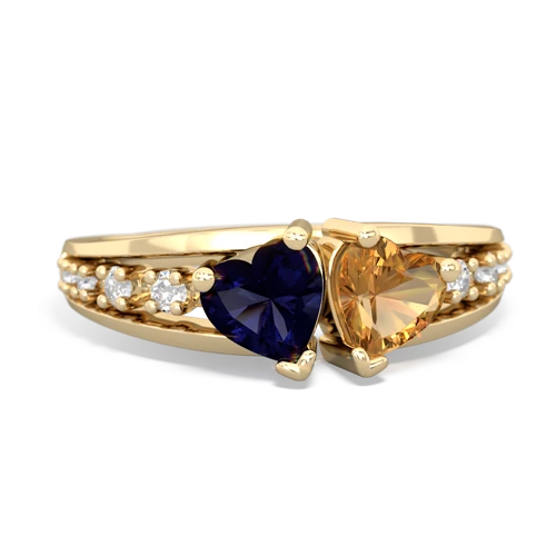 sapphire-citrine modern ring