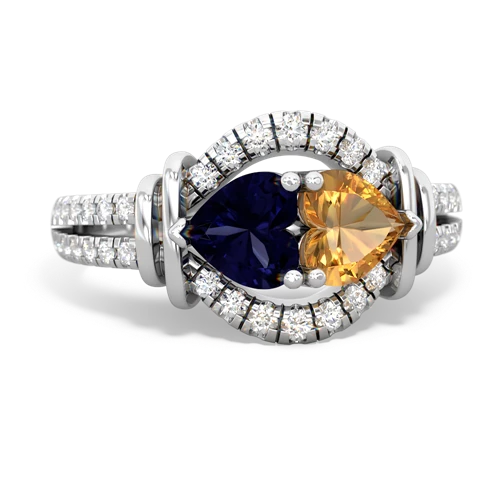 sapphire-citrine pave keepsake ring