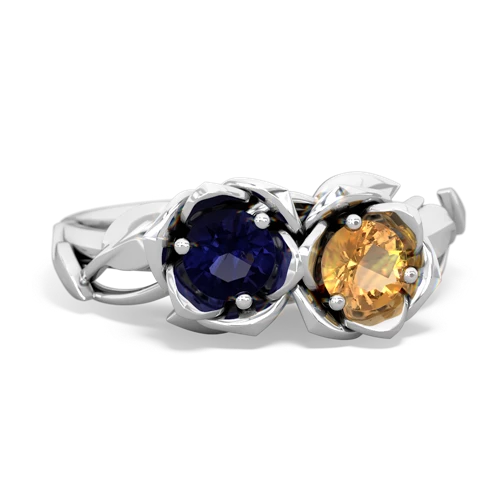 sapphire-citrine roses ring