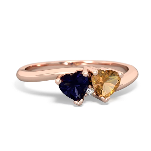 sapphire-citrine sweethearts promise ring