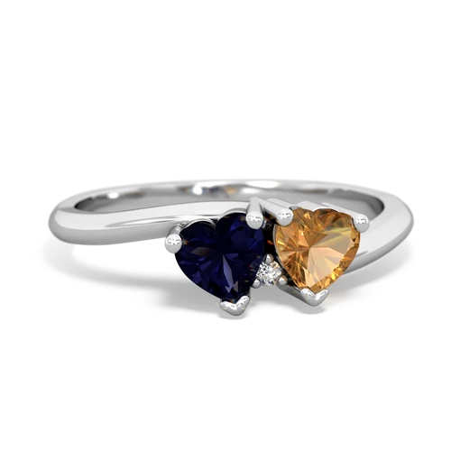 sapphire-citrine sweethearts promise ring