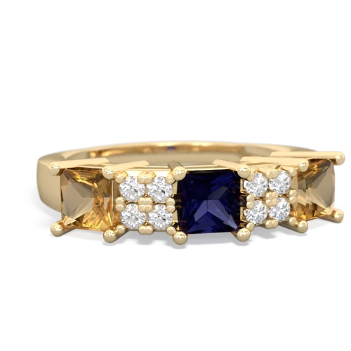 Sapphire Genuine Sapphire with Genuine Citrine and Genuine Amethyst Three Stone ring Ring