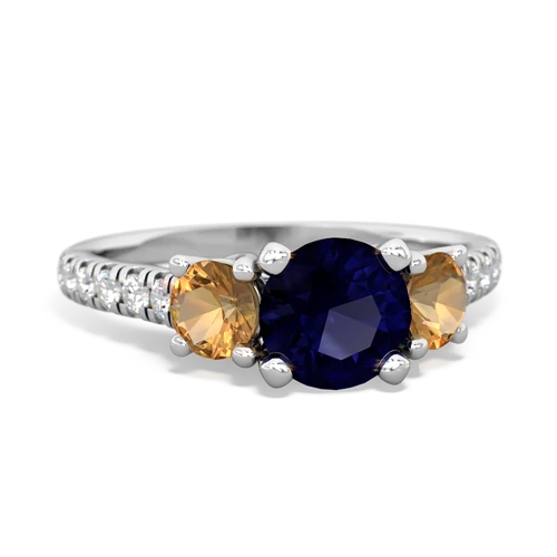 Sapphire Genuine Sapphire with Genuine Citrine and Genuine Smoky Quartz Pave Trellis ring Ring
