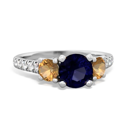 sapphire-citrine trellis pave ring