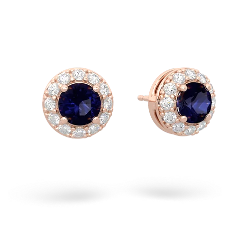 sapphire classic halo earrings