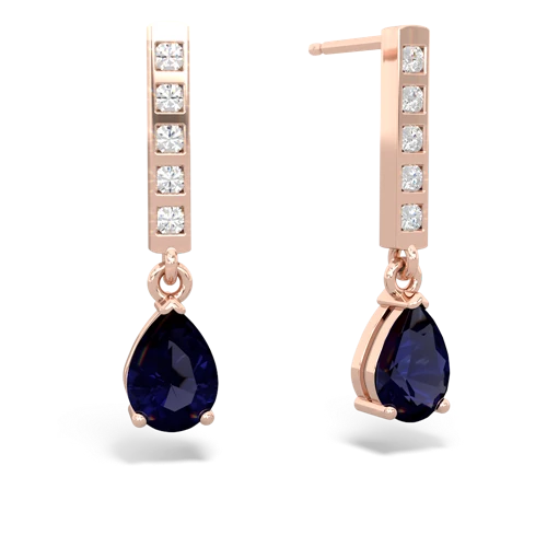 sapphire diamond drop earrings