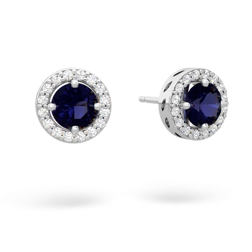 sapphire halo earrings