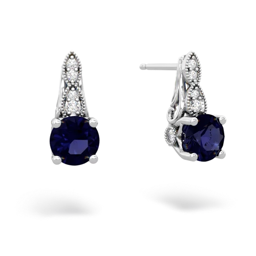 sapphire halo drop earrings