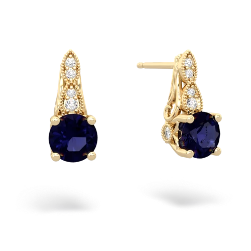 sapphire halo drop earrings