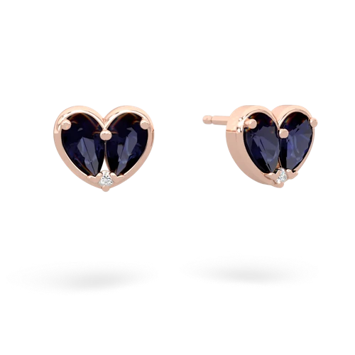 sapphire one heart earrings