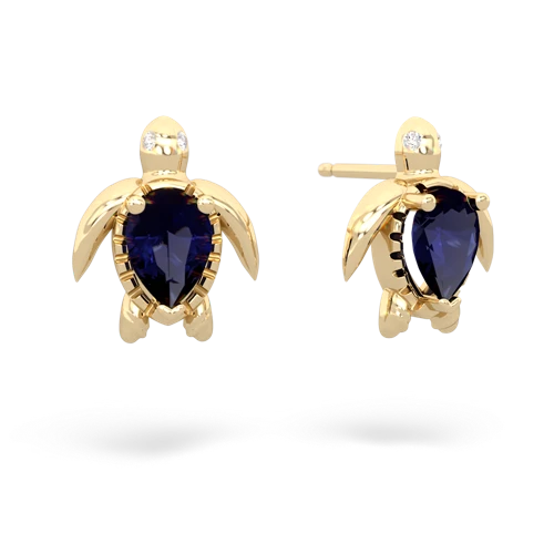 sapphire sea turtle earrings