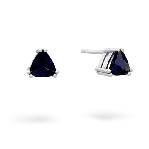 sapphire trillion stud earrings