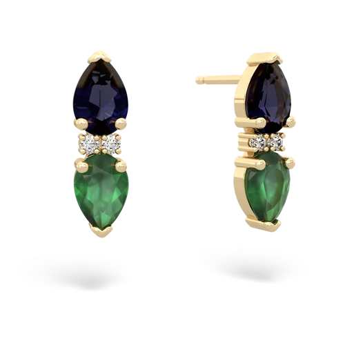 sapphire-emerald bowtie earrings