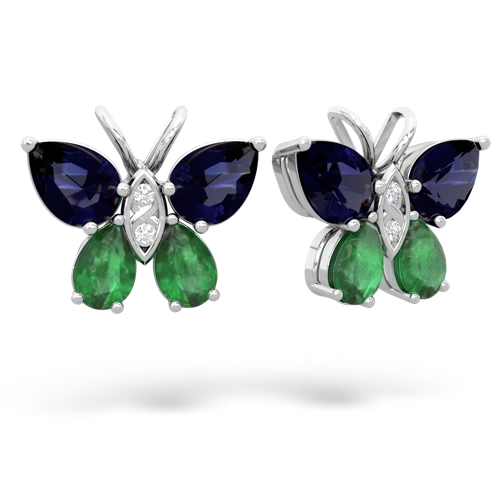 sapphire-emerald butterfly earrings
