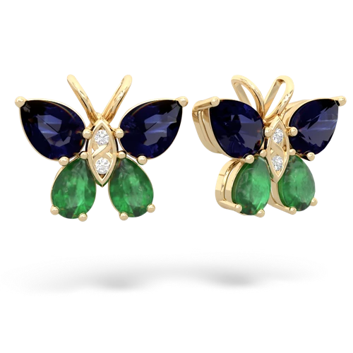 sapphire-emerald butterfly earrings