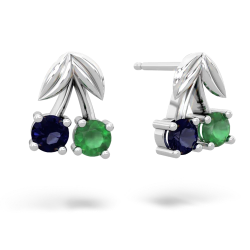 sapphire-emerald cherries earrings