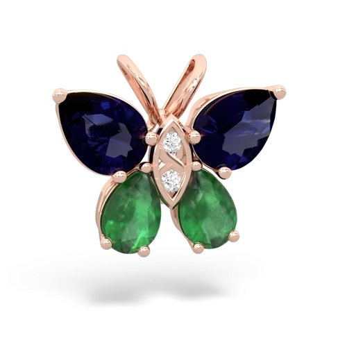 sapphire-emerald butterfly pendant