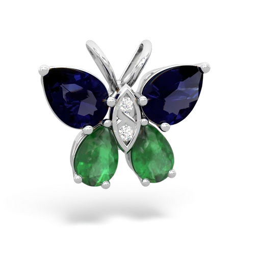 sapphire-emerald butterfly pendant