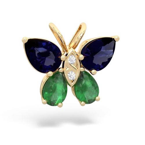 sapphire-emerald butterfly pendant