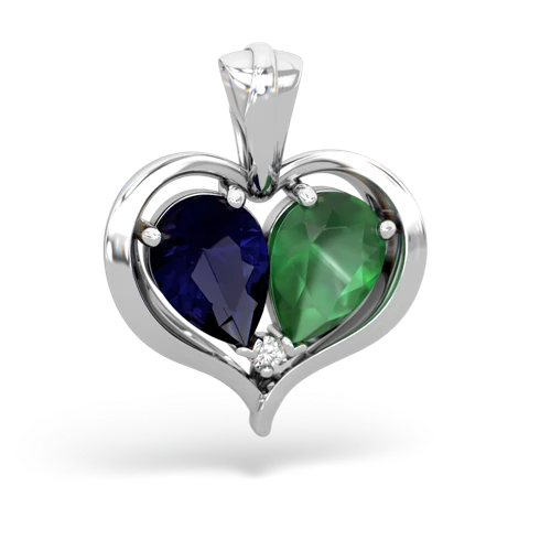 sapphire-emerald half heart whole pendant