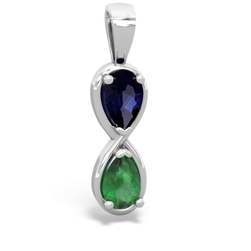 sapphire-emerald infinity pendant