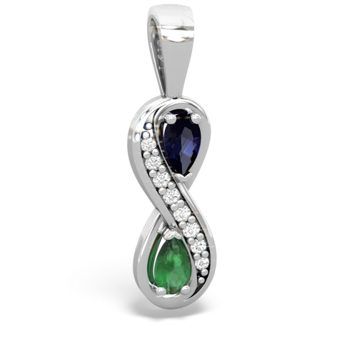 sapphire-emerald keepsake infinity pendant