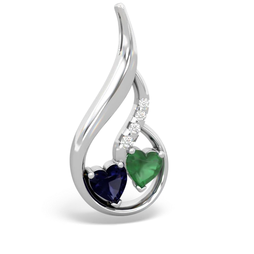 sapphire-emerald keepsake swirl pendant