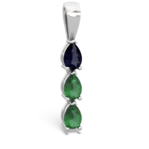 sapphire-emerald three stone pendant