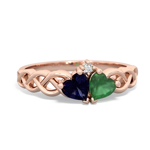 sapphire-emerald celtic braid ring