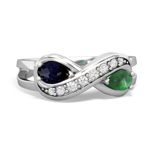 sapphire-emerald diamond infinity ring