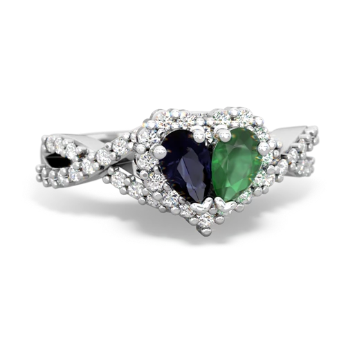 sapphire-emerald engagement ring