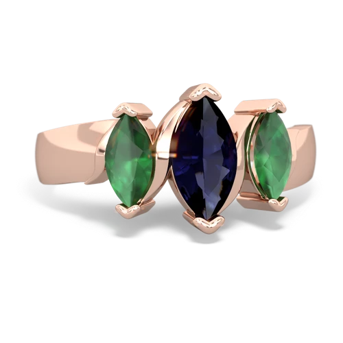 sapphire-emerald keepsake ring