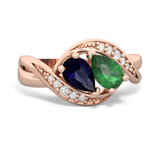 sapphire-emerald keepsake curls ring