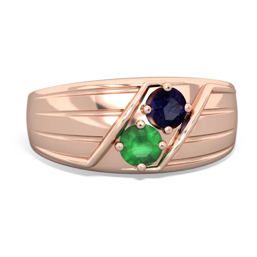 sapphire-emerald mens ring